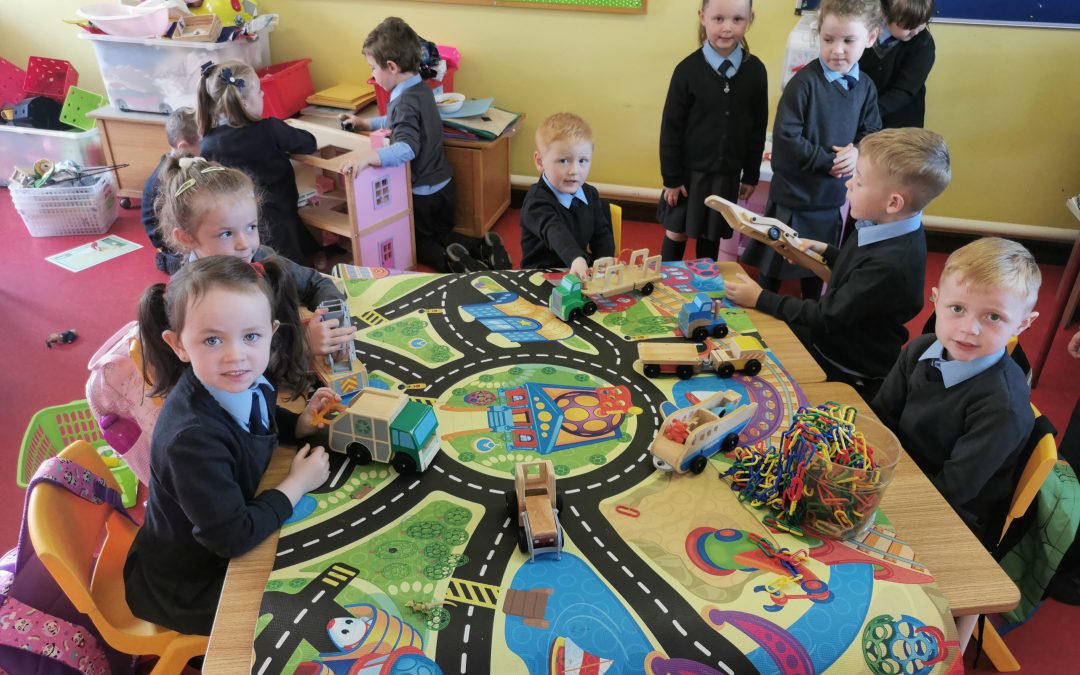Junior and senior infants busy at play